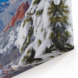 Colorado Springs Wall Art - Pikes Peak in Winter with Snow and Moon