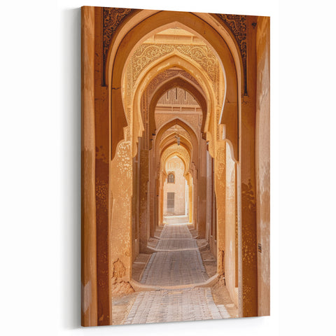 Saudi Arabian Archway Art - Ornate Islamic Arches Pathway Print