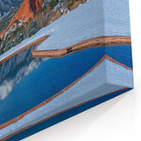 Colorado Springs Canvas Prints - Snowy Pikes Peak and Red Rocks Reflection