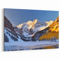 Golden Maroon Bells Winter Scene - Colorado Mountain Wall Art