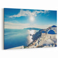 Santorini Prints - Sunset Over Iconic Blue Domes and Sea View