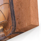 Vintage Saudi Arabian Lantern Art - Rustic Oil Lamp on Clay Wall Print