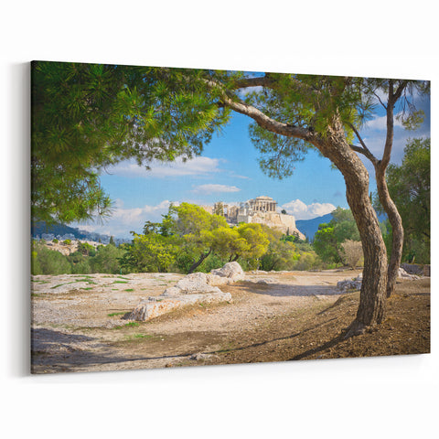 Athens Wall Art - Scenic Acropolis Canvas for Greek Architecture Decor