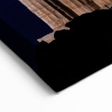 Ancient Greek Decor - Temple of Poseidon Canvas with Full Moon View
