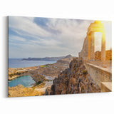 Greece Scenery Prints - Cliffside Temple Canvas for Ancient Greek Decor