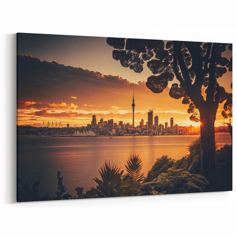 Auckland Skyline Print - New Zealand Art