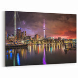 Auckland Cityscape - Vibrant Night Art