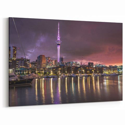 Auckland Skyline Print - Twilight City Art
