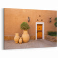 Traditional Saudi Arabian Architecture Art - Ornate Door with Clay Pots Print