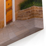 Traditional Saudi Arabian Architecture Art - Ornate Door with Clay Pots Print