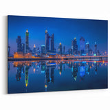 Modern Saudi Arabian Skyline Art - Nighttime Cityscape Reflection Print