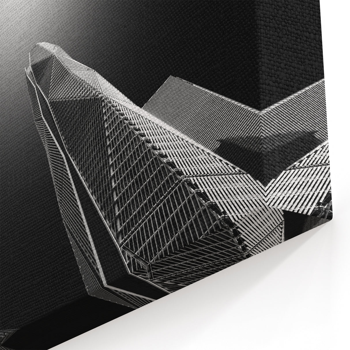 Modern Saudi Arabian Architecture Art - Black with White Urban Skyscrapers