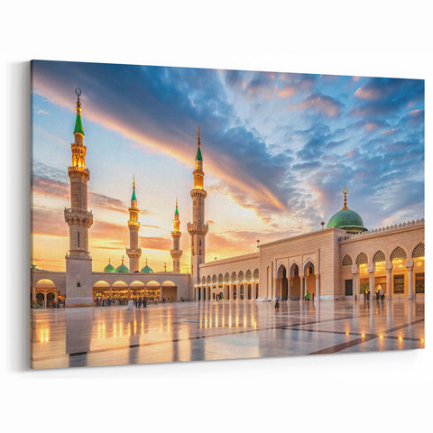 Majestic Mosque at Sunset Wall Print - Saudi Arabian Mosque Art