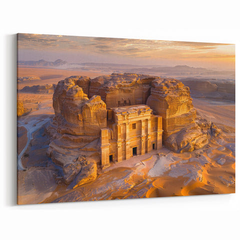 Ancient Alula Rock Tomb - Arabian Scenery Prints Desert Landscape Art