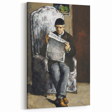 Paul Cezanne Prints - Man Reading Newspaper Post-Impressionist Wall Art