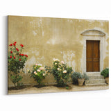 Crete Wall Art - Scenic Greek Door with Roses in Crete Canvas Print