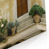 Crete Wall Art - Scenic Greek Door with Roses in Crete Canvas Print