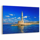 Crete Scenery Wall Art - Chania Lighthouse on Crete Canvas Print