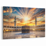 Islamic Art Decor - Kaaba at Sunrise Arabian Scenery Wall Print