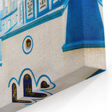 Crete Canvas Prints - Blue Domed Church Overlooking Aegean Sea Art