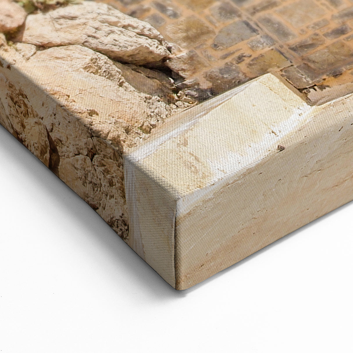 Crete Framed Art - Stone Chapel Nestled in Rocky Crete Landscape Print