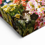 Crete Canvas Prints - Greek Village with Colorful Flowers and Sea View