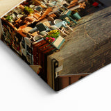 Crete Scenery Wall Art - Colorful Chania Waterfront with Bougainvillea