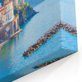 Crete Photography Art - Cliffside Village with Stunning Coastal Views Print