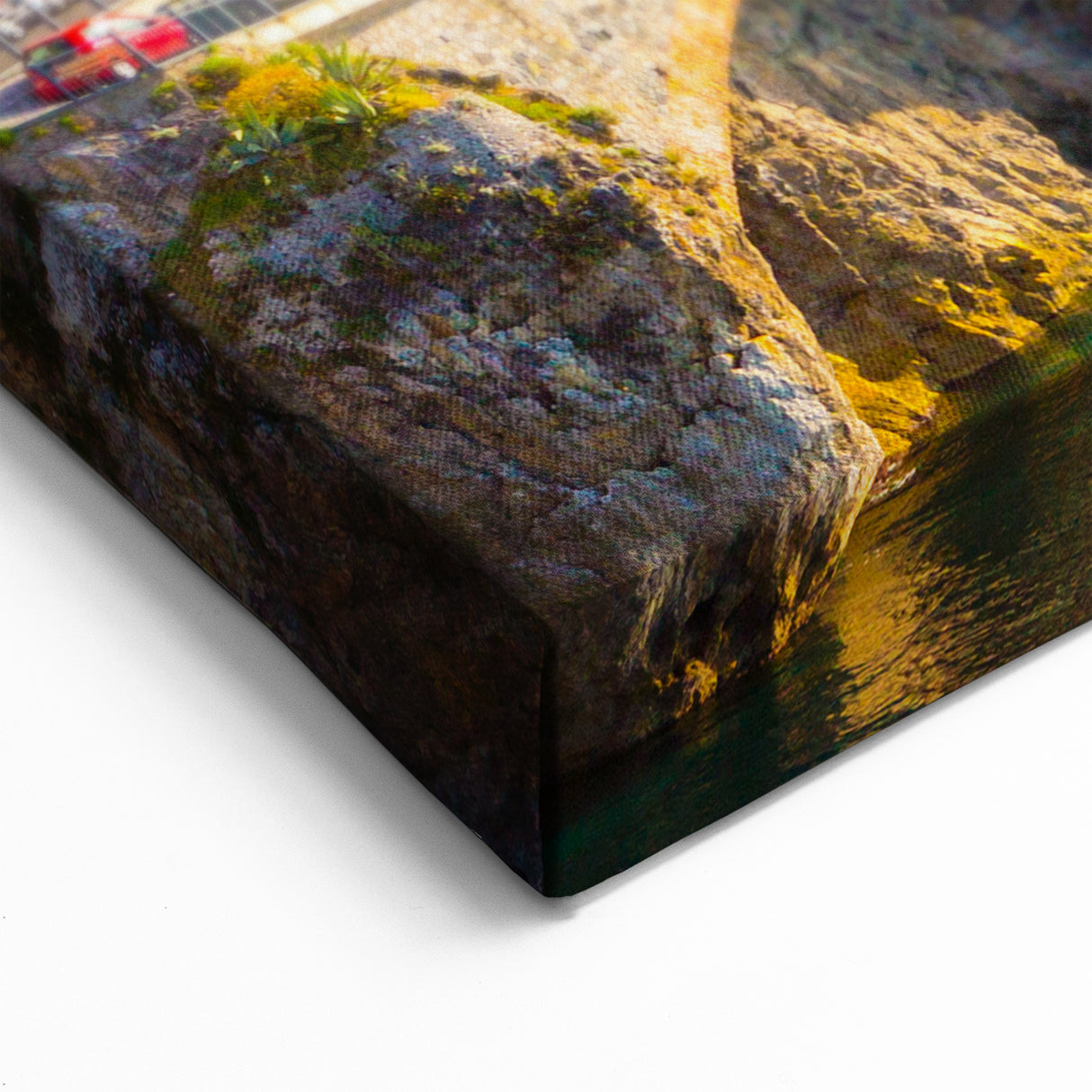 Crete Photography Art - Cliffside Village with Stunning Coastal Views Print