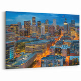 Denver Cityscape Prints with Golden Twilight - Colorado Wall Decor