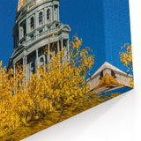 Denver Capitol Dome with Autumn Leaves - Colorado Wall Decor Print