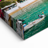 Crete Canvas Prints - Bright Bougainvillea Overlooking Turquoise Bay Art