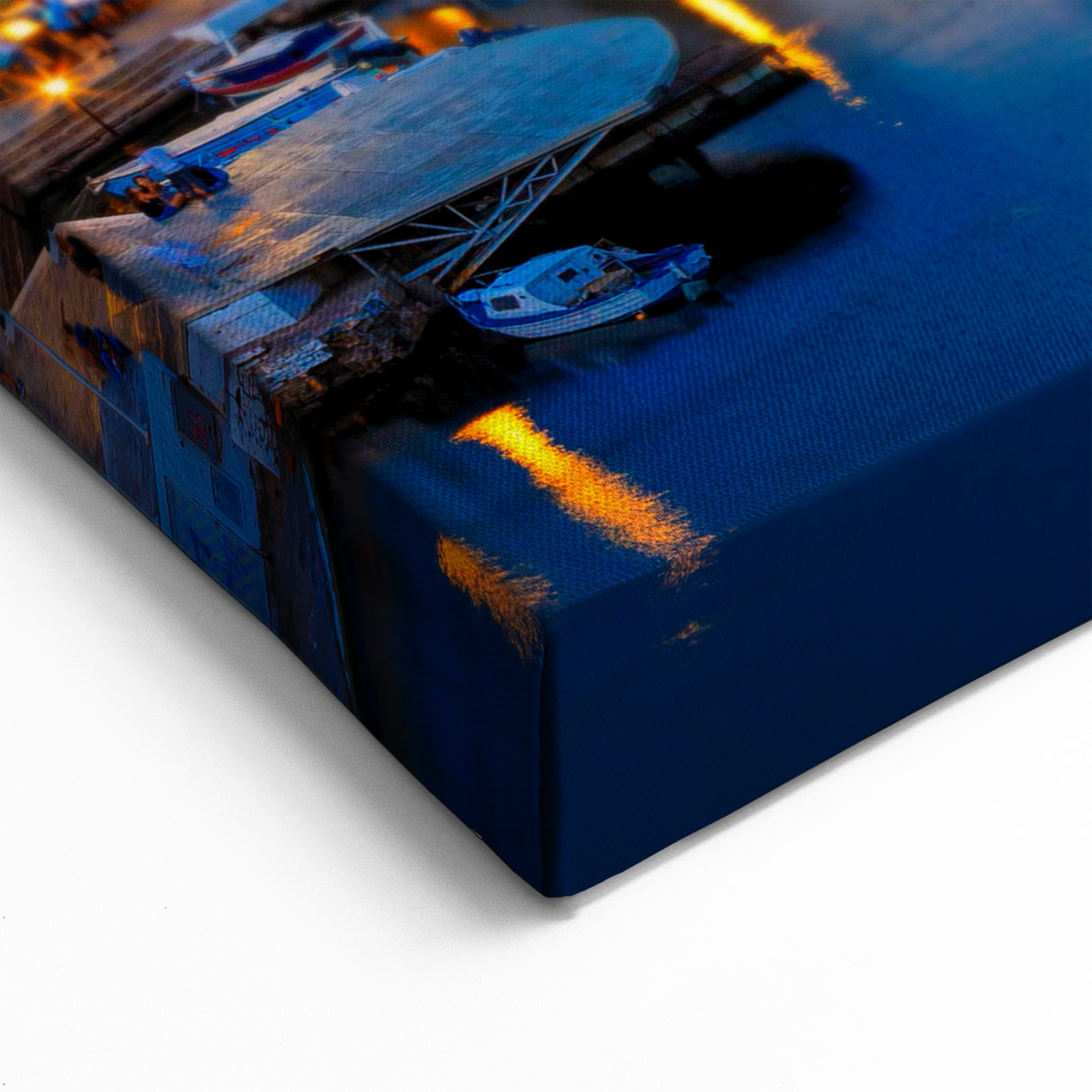 Crete Photography Art - Evening Lights Over Agios Nikolaos Bay Canvas