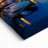 Crete Photography Art - Evening Lights Over Agios Nikolaos Bay Canvas