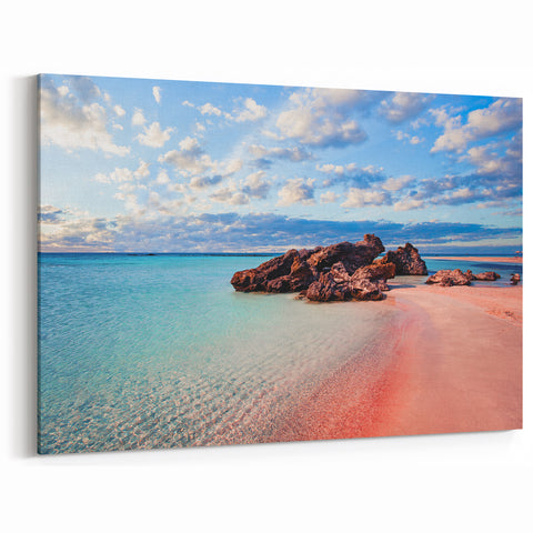 Crete Scenery Wall Art - Pink Sands and Waters at Elafonissi Beach Print