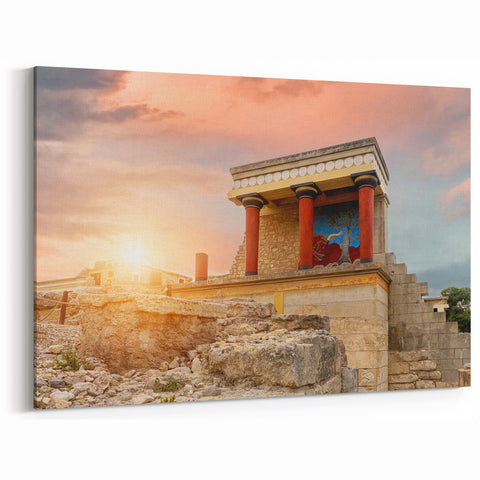 Crete Framed Art - Knossos Palace at Sunrise with Historic Charm