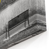 Denver Park Scene with Vibrant Yellow Tree - Black and White Wall Art