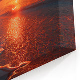 Greek Island Wall Decor - Fiery Sunset Over Crete's Coastline