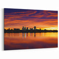 Colorado Cityscape Wall Art - Denver Skyline Reflection at Sunset