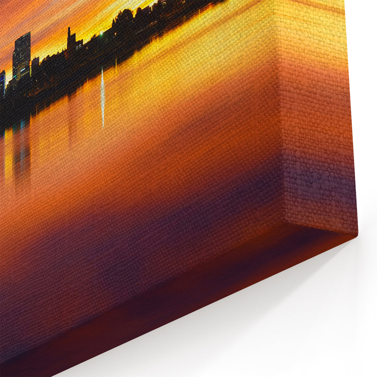 Colorado Cityscape Wall Art - Denver Skyline Reflection at Sunset