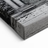 Snowy Architecture in Denver Park - Black and White Colorado Wall Art