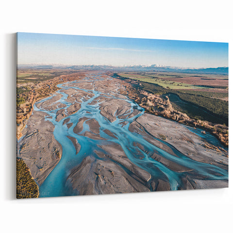 New Zealand Scenery Prints - Canterbury River Landscape Photography Art