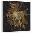 Denver City Map Art - Stunning Aerial Night View Wall Decor Print