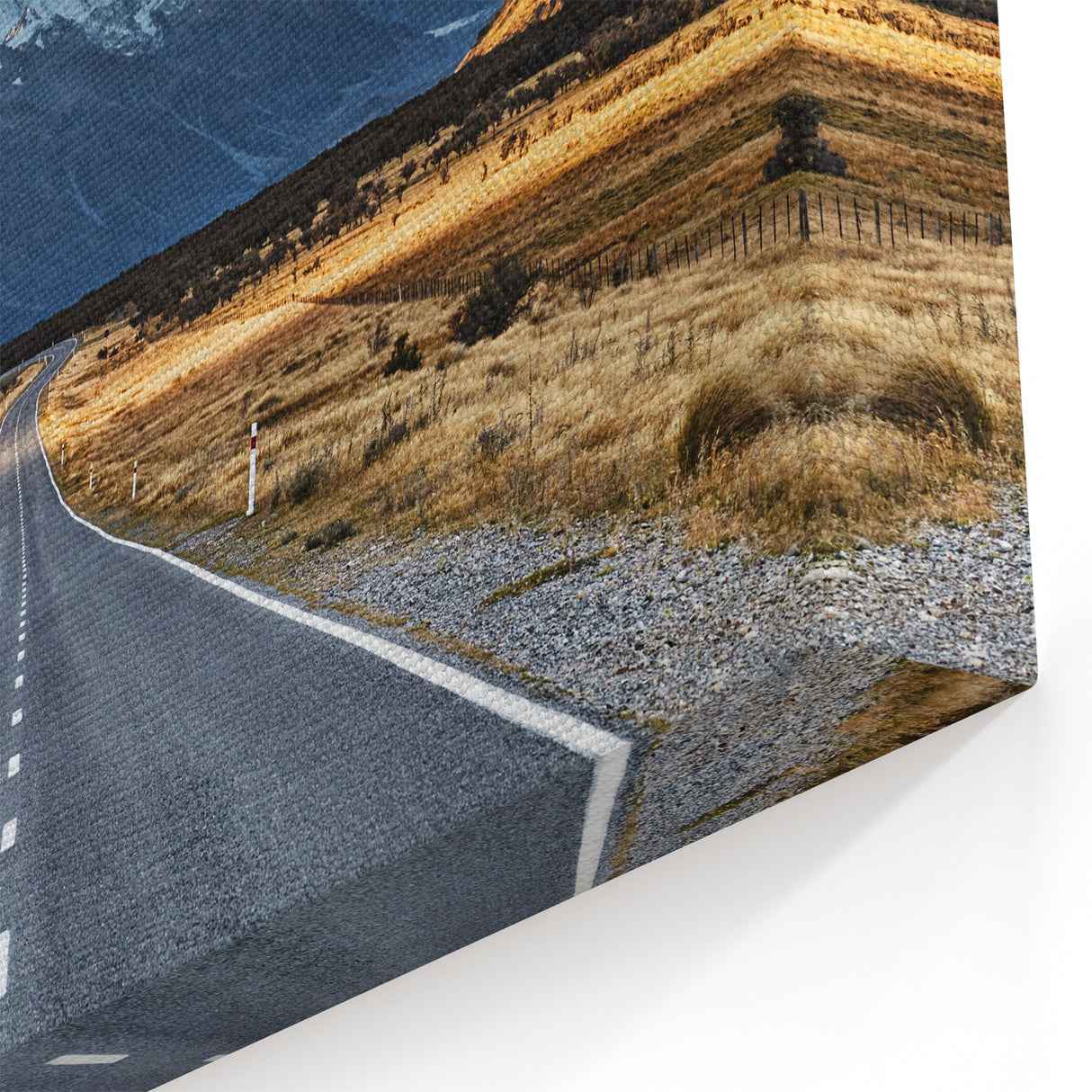 New Zealand Travel Art - Scenic Road to Canterbury Mountains Photography Print