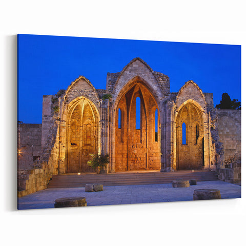 Historic Rhodes Paintings - Greece Landscape Art with Ancient Ruins