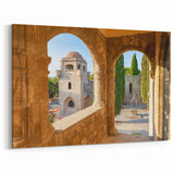 Rhodes Greece Wall Art - Historic Greek Landmarks with Archways View