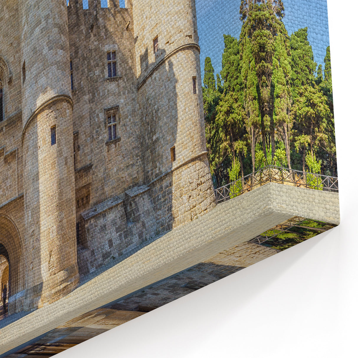 Historic Rhodes Paintings - Greek Island Wall Decor with Castle View