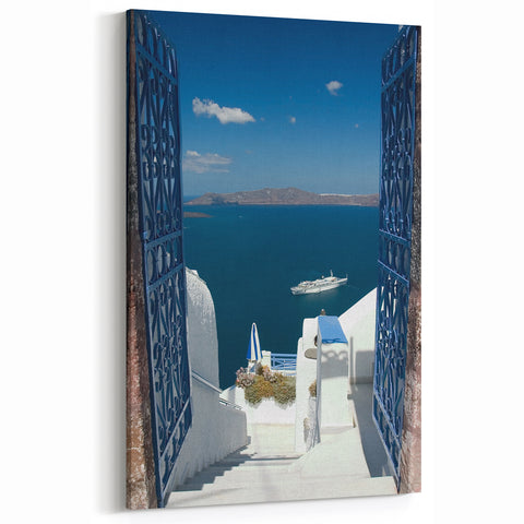 Santorini Wall Art - Greece Landscape Art Featuring Aegean Sea View