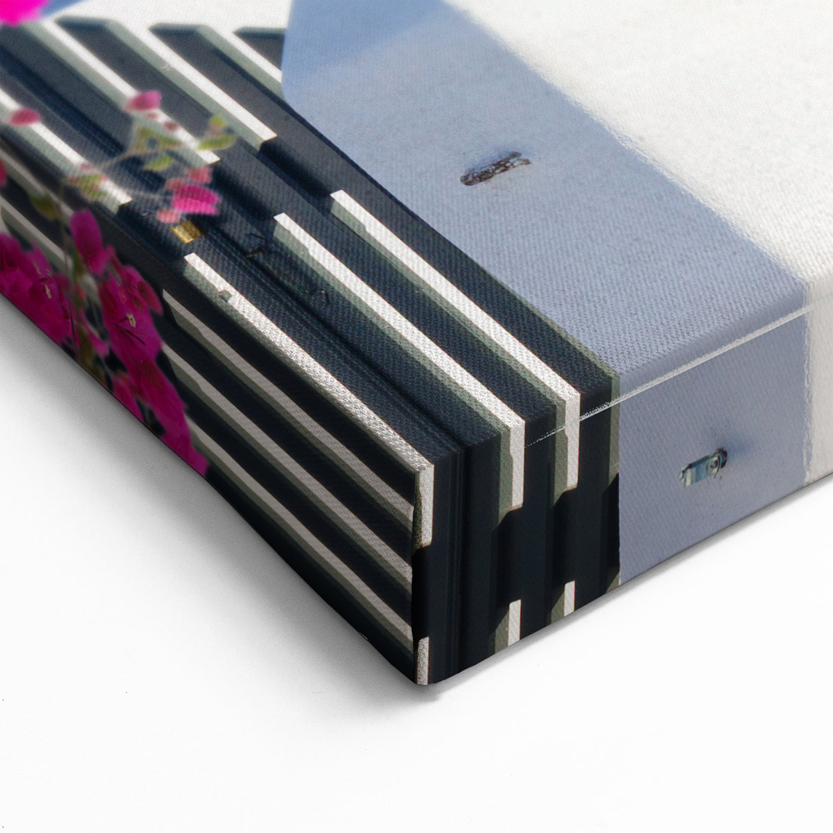 Santorini Canvas Prints - Greek Island Artwork with Bougainvillea