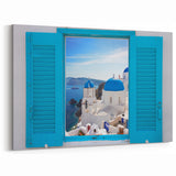 Santorini Canvas Prints - Greece Landscape Art Through Shutters